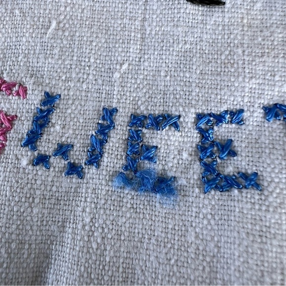 Vintage Home Sweet Home Colonial Couple Cross Stitch Embroidery Sampler 11x12 - Picture 8 of 8